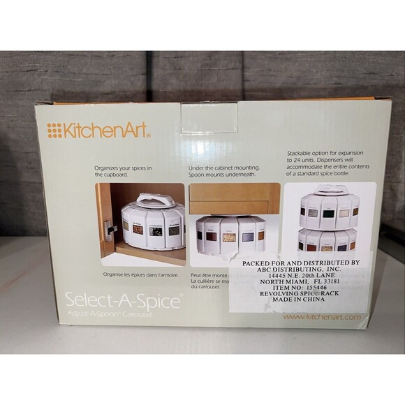 Spice Rack SELECT-A-SPICE Adjust-A-Spoon Carousel Under Cabinet Mount Stackable - Picture 3 of 6